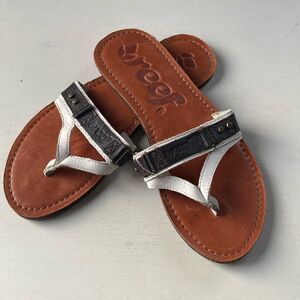 Reef Brown and White Sandals